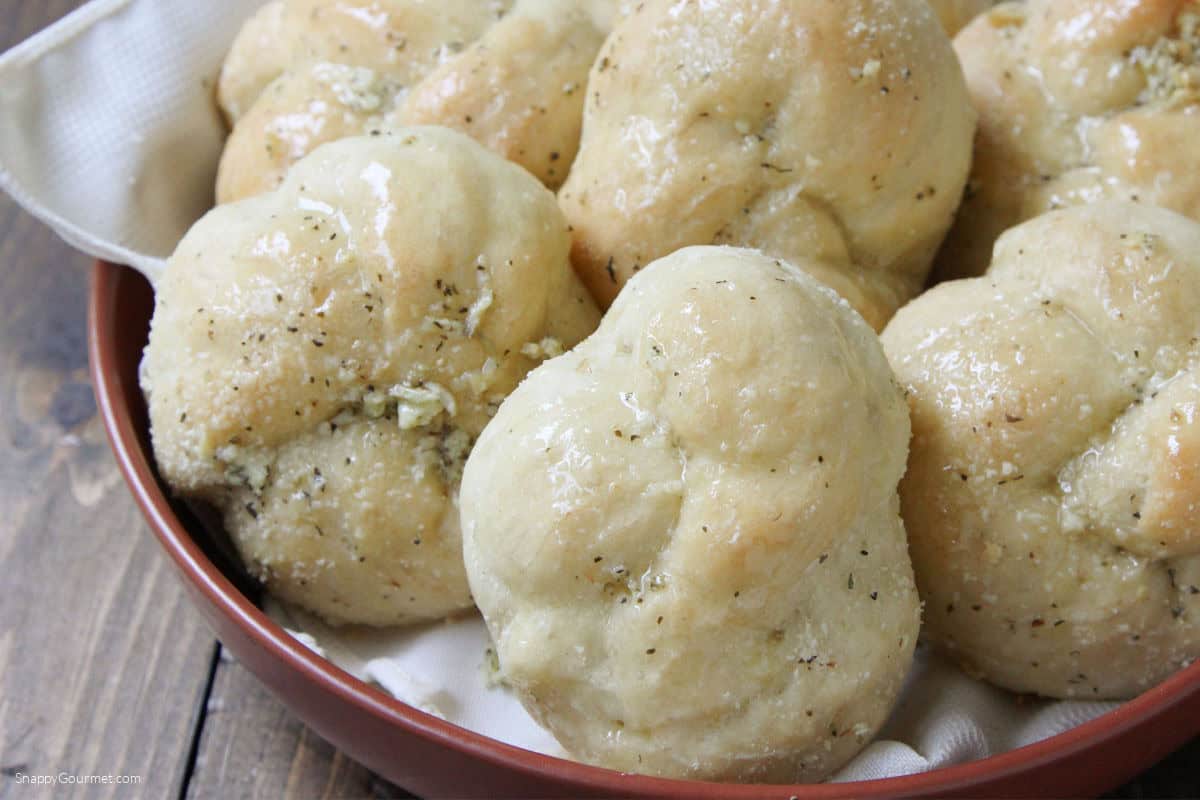 Garlic Knots Garlic Knots on towel in bowl