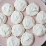 closeup of Meringue Cookies on plate