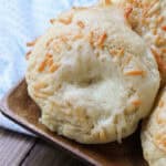 closeup of a Mini Asiago Bagel