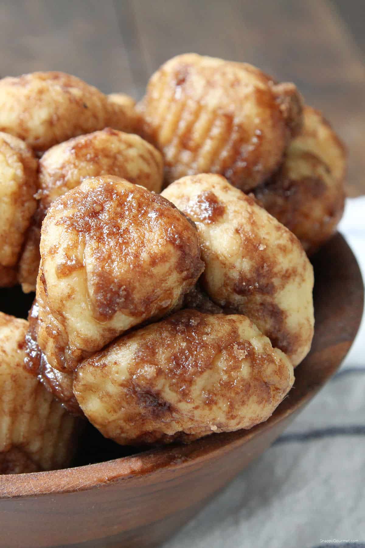 bowl full of Mini Monkey Bread Muffins