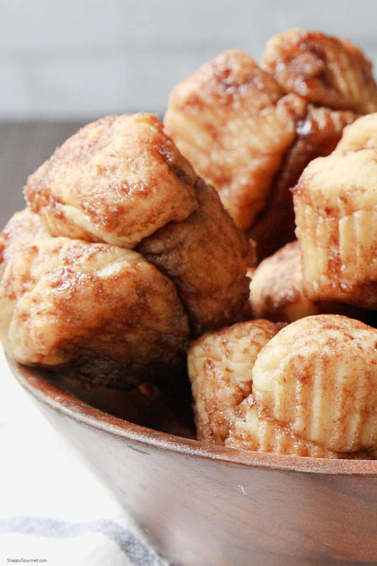 bowl full of Mini Monkey Bread Muffins