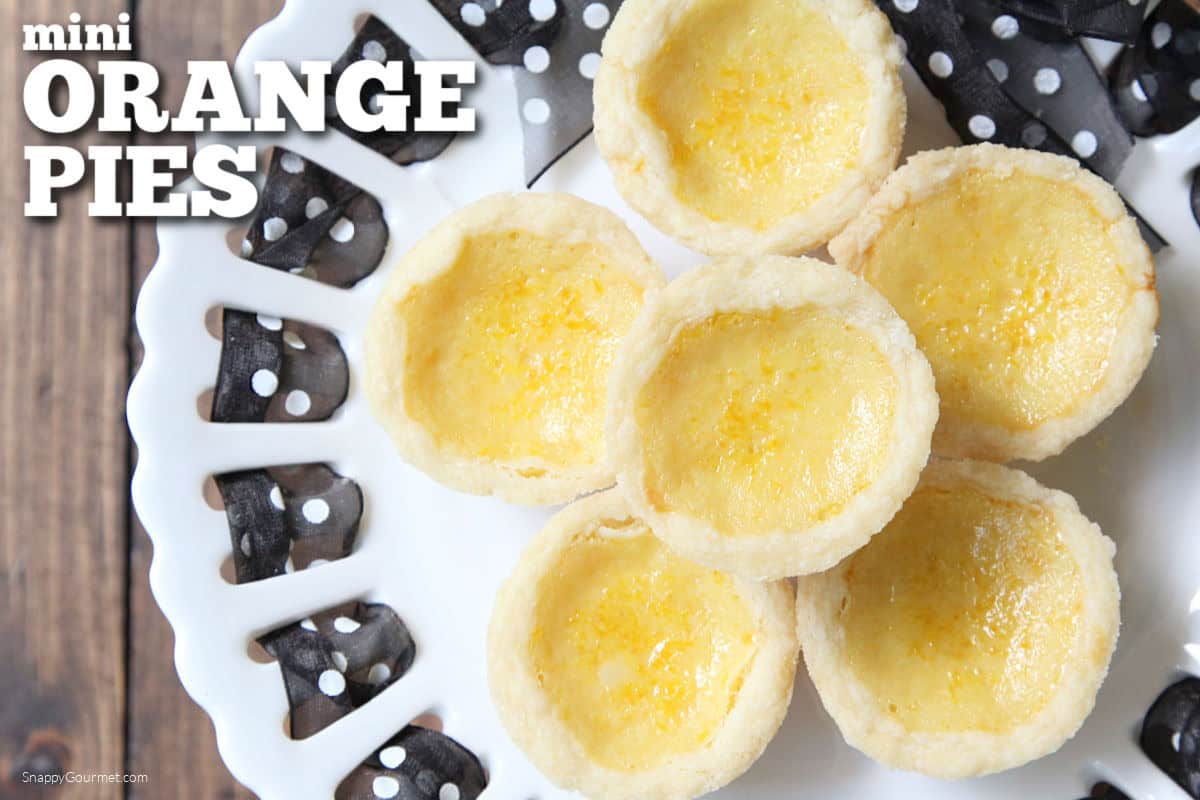 Mini Orange Pies Mini Orange Pies on cake stand