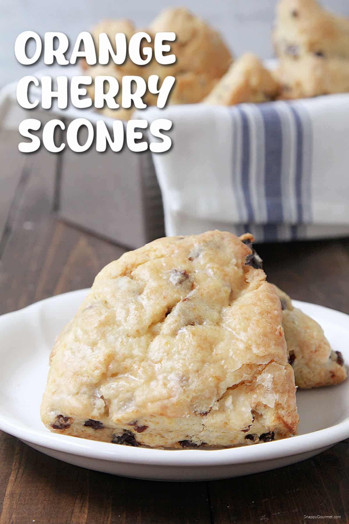 Orange Cherry Scones on plate