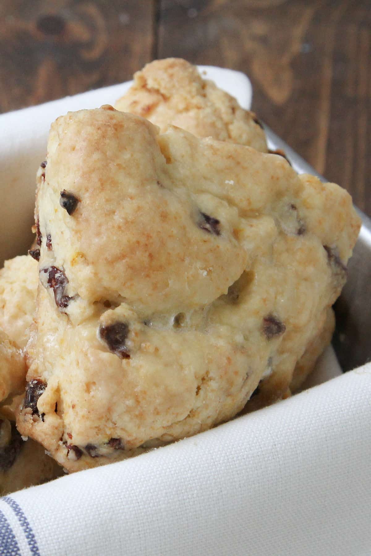 Orange Cherry Scones in basket