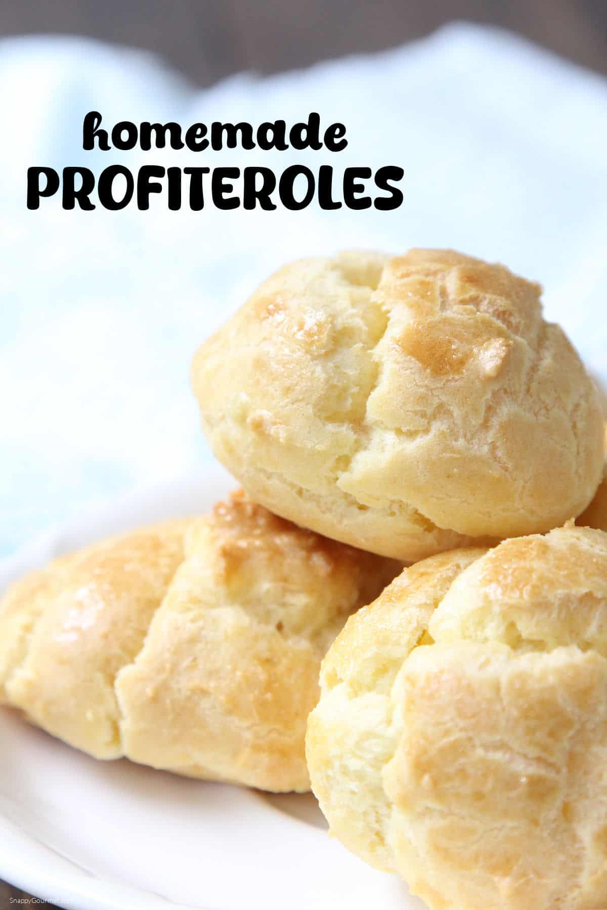 stack of Profiteroles on plate