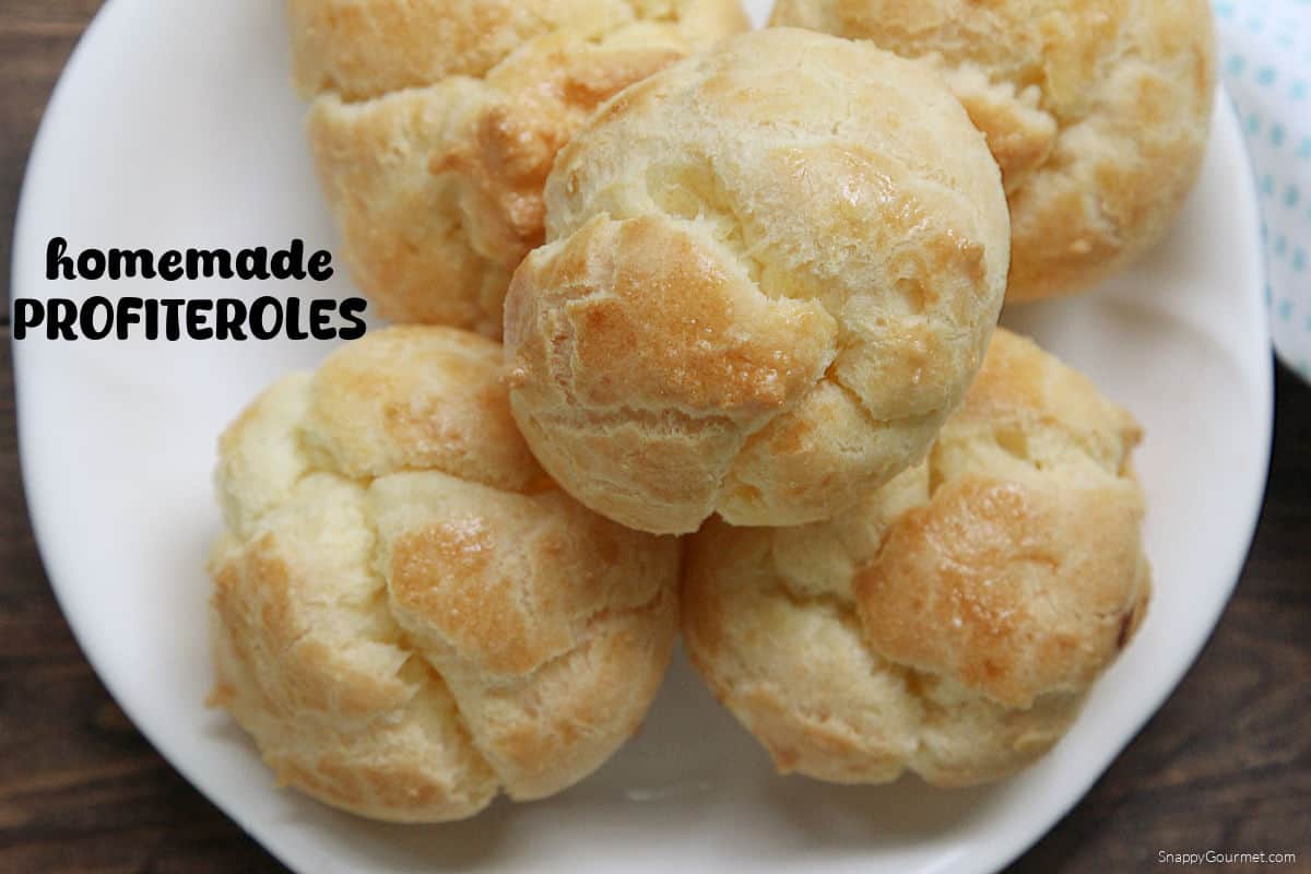 stack of Profiteroles on plate