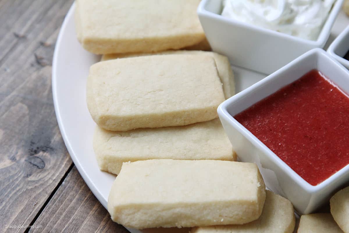 Shortbread Cookie Sticks on plate