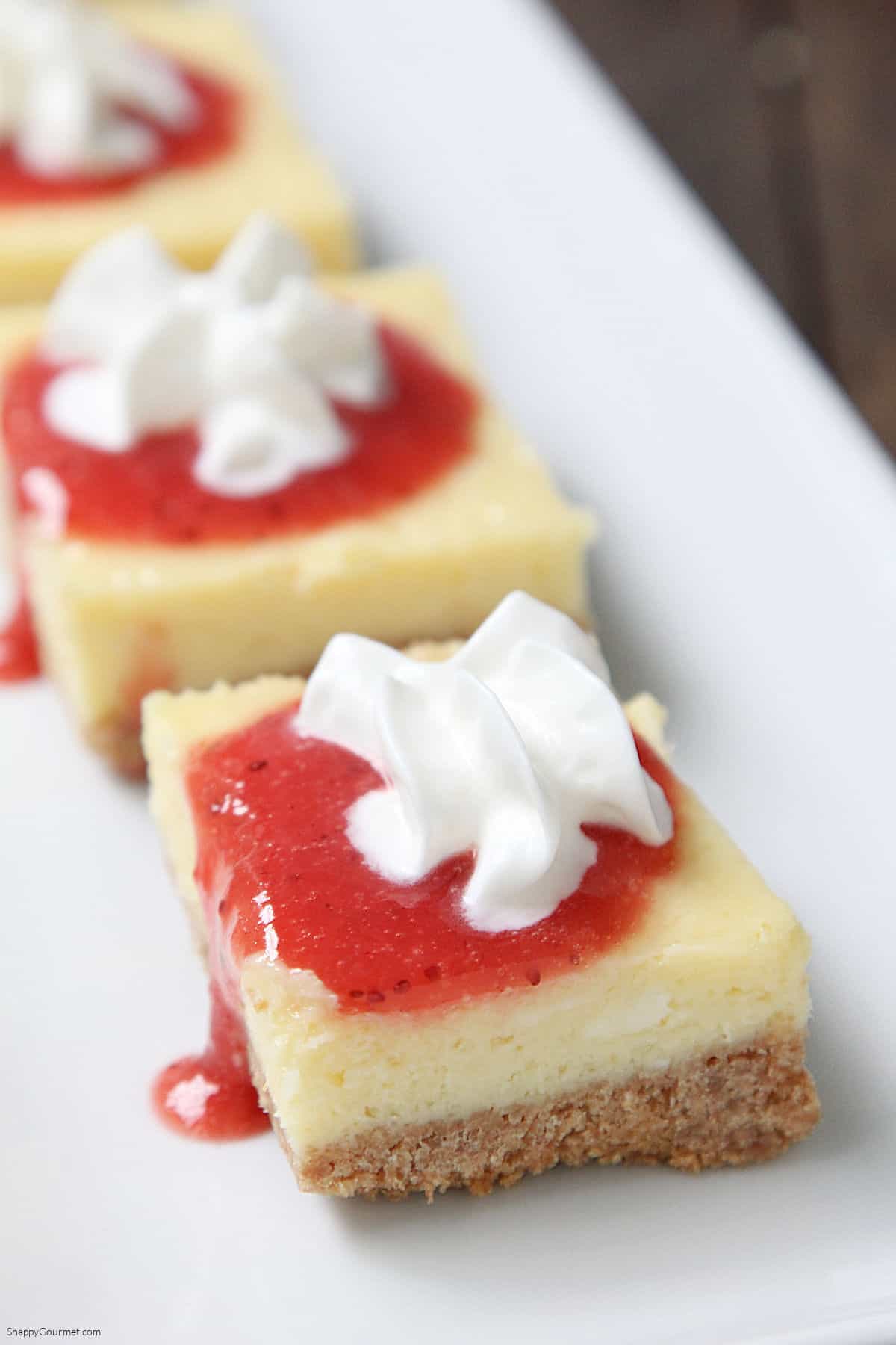closeup of Strawberry Cheesecake Bar