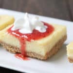 Strawberry Cheesecake Bars on platter