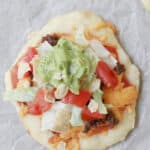 Taco Pizza on parchment paper
