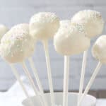bouquet of Vanilla Cake Pops standing in small bucket