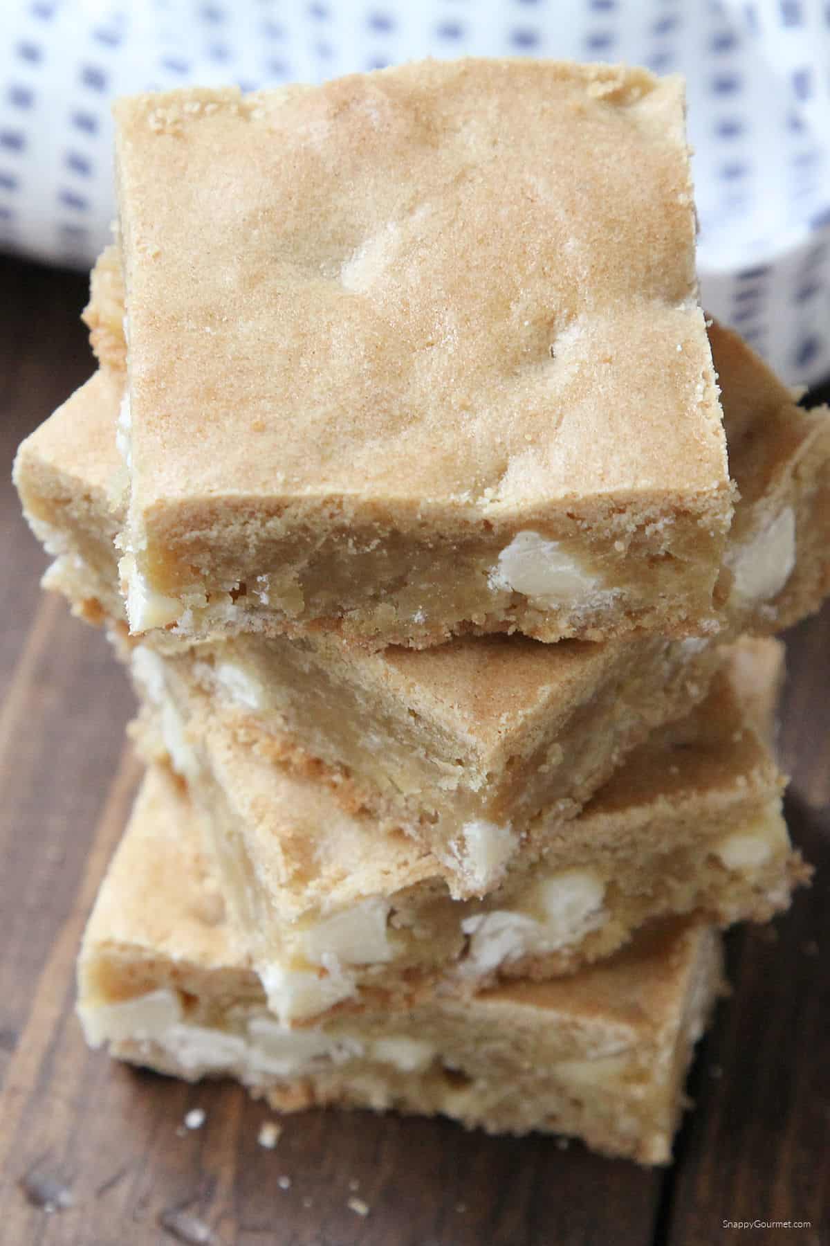 stack of White Chocolate Blondies
