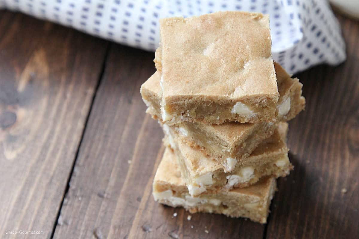 stack of White Chocolate Blondies