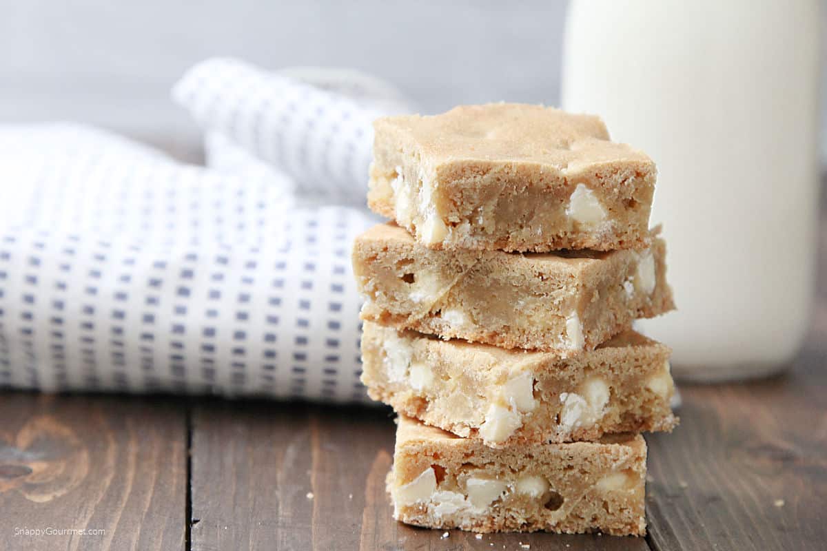 stack of White Chocolate Blondies