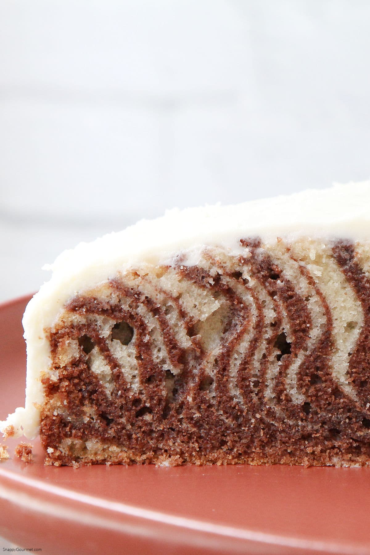 Zebra Cake on cake stand