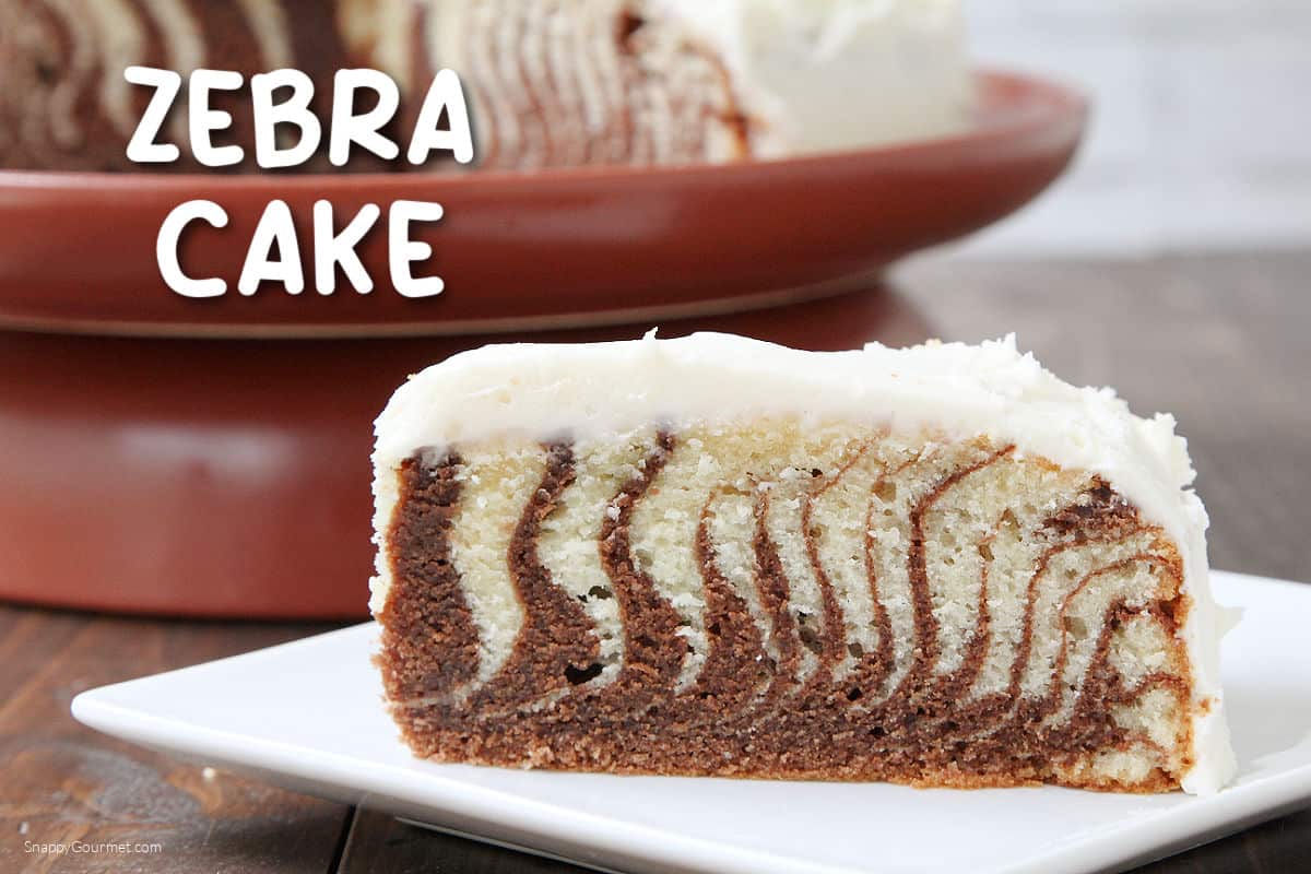 slice on Zebra Cake on plate