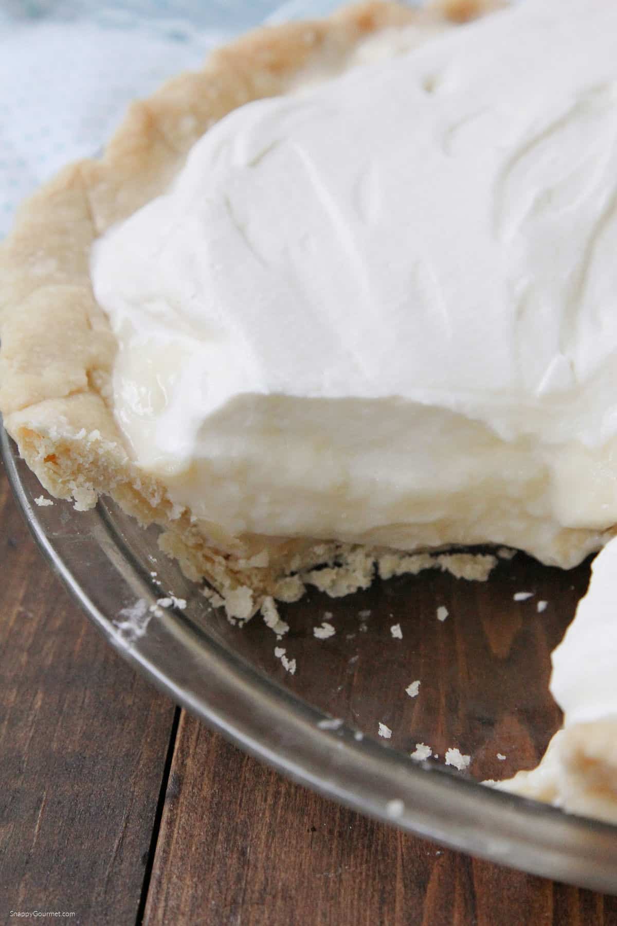 Banana Cream Pie Banana Cream Pie in pie plate and topped with whipped cream