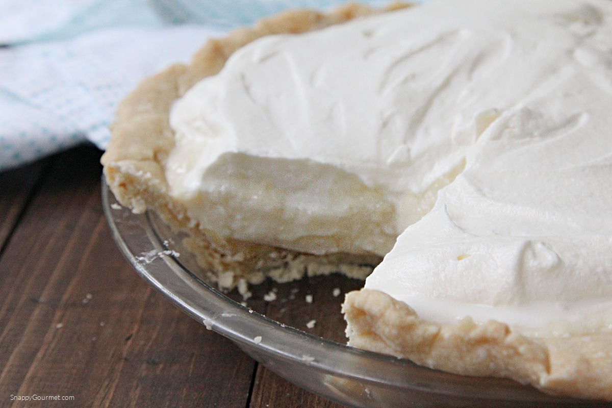Banana Cream Pie Banana Cream Pie in pie plate topped with whipped cream