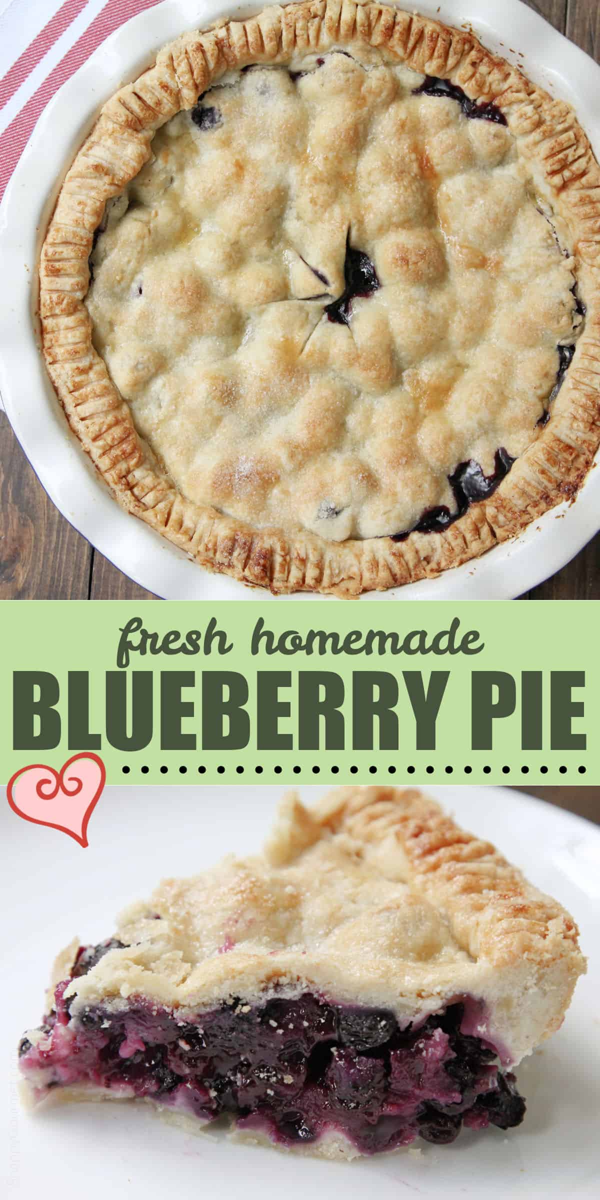 Blueberry Pie collage of fresh Blueberry Pie