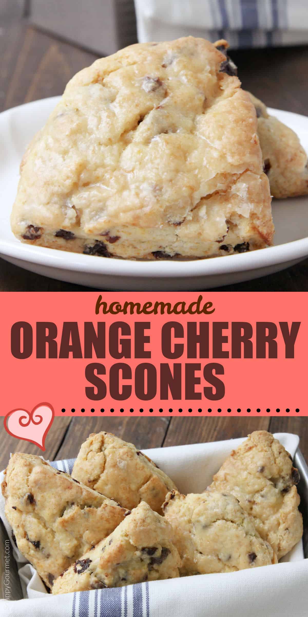 collage of Orange Cherry Scones