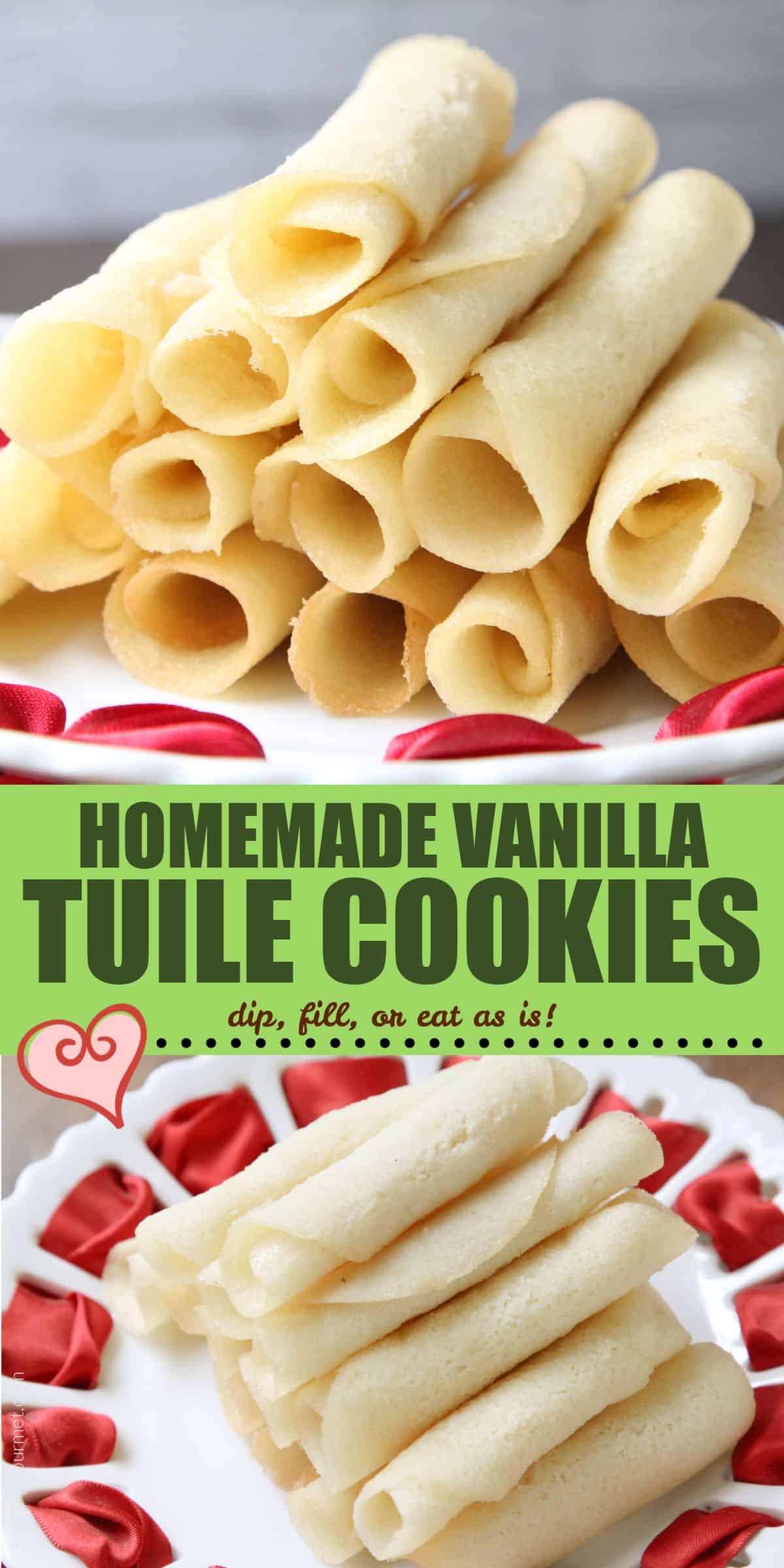Tuile Cookies collage of Tuile Cookies