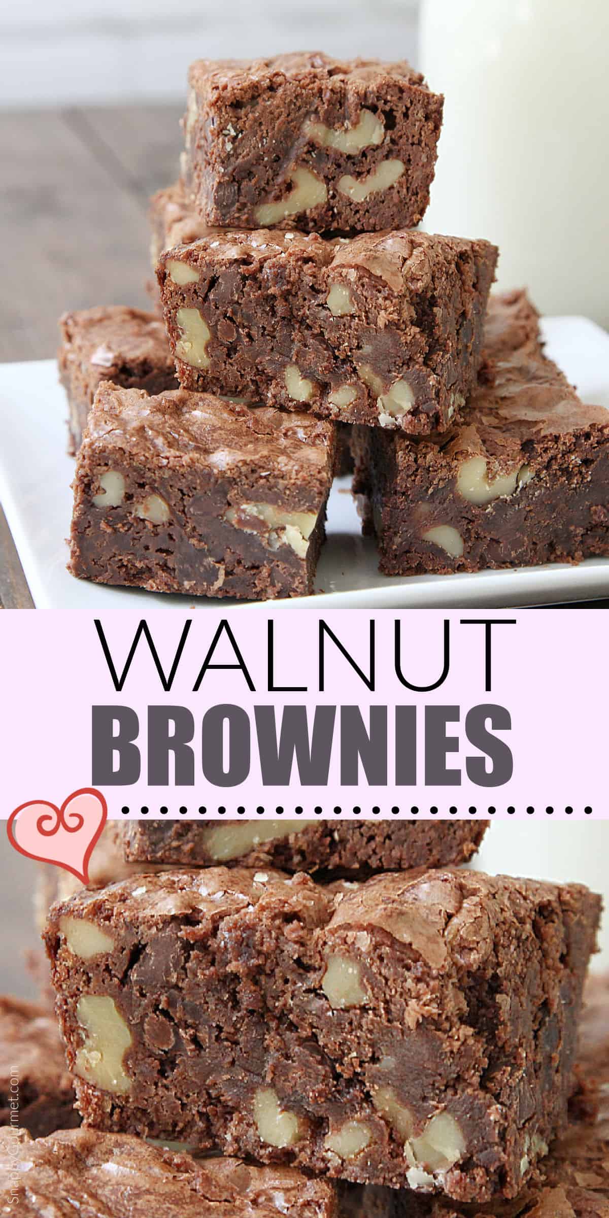 collage of Walnut Brownies