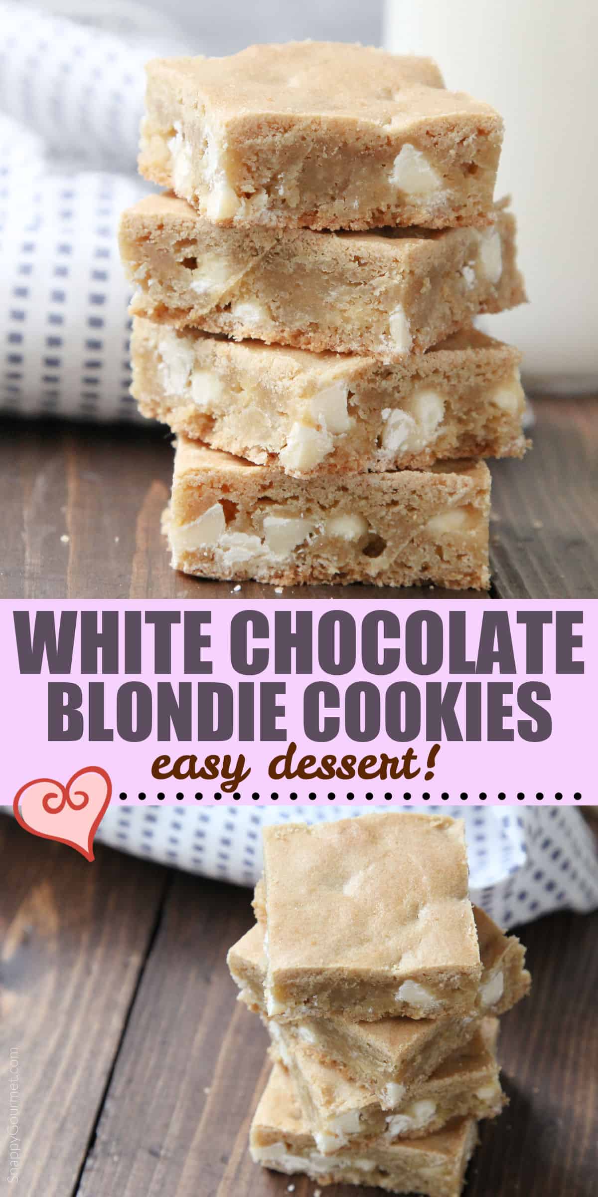 collage of White Chocolate Blondies