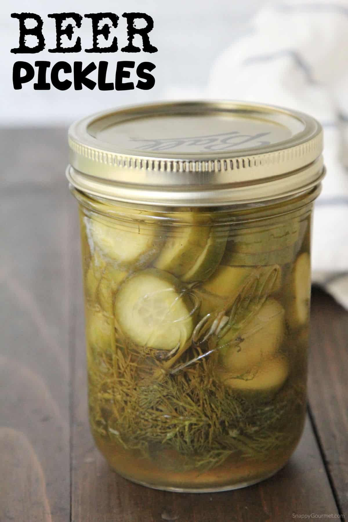 Beer Pickles Beer Pickles in mason jar