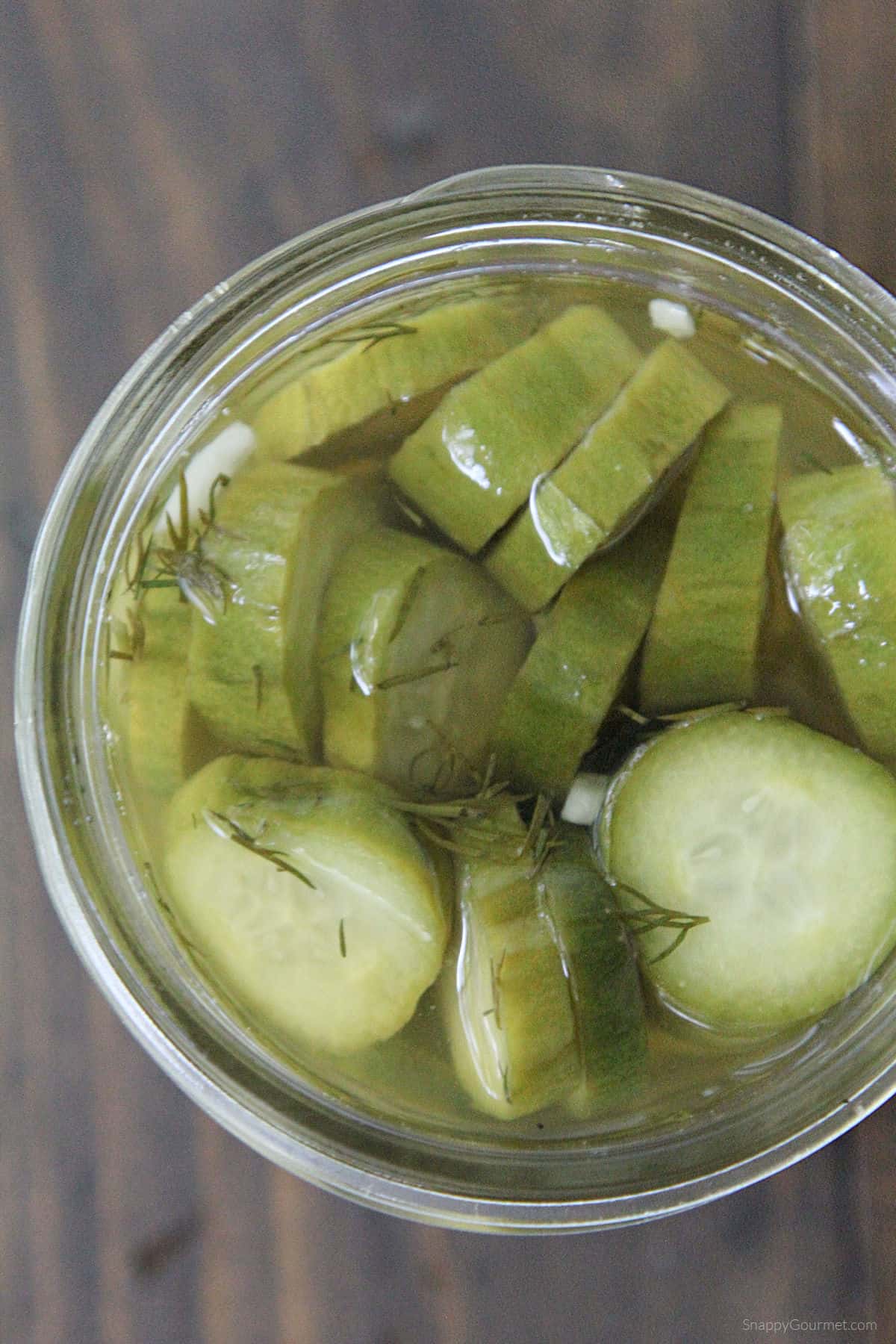 Beer Pickles mason jar full of Beer Pickles