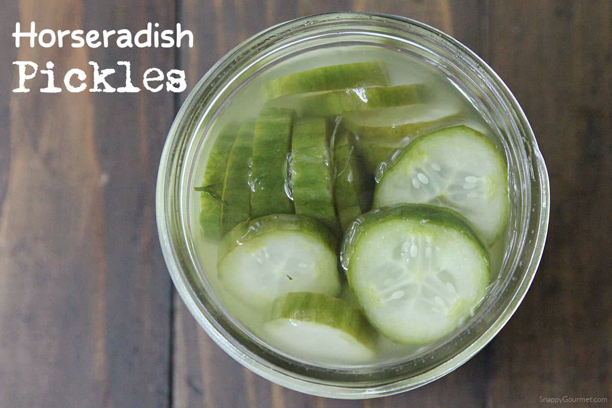 Horseradish Pickles mason jar of Horseradish Pickles