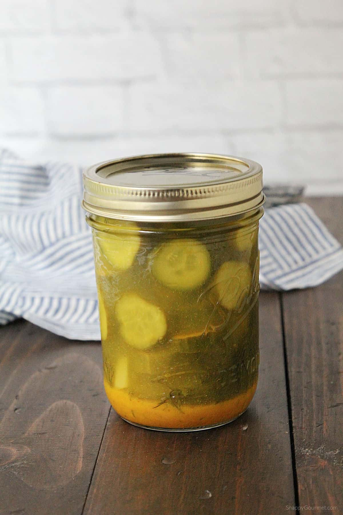 Mustard Pickles mason jar of Mustard Pickles