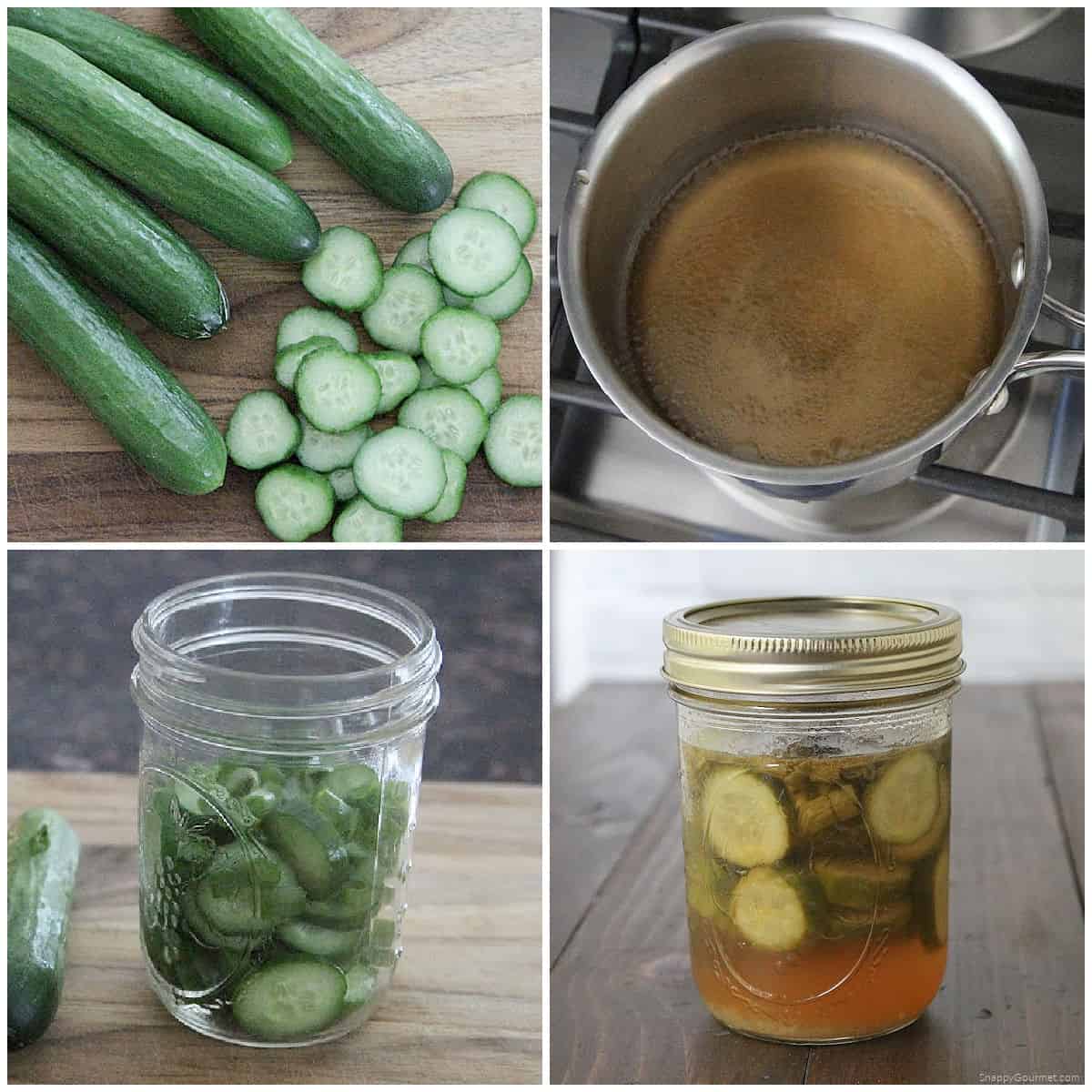 Asian Pickles collage of steps to make Asian Pickles