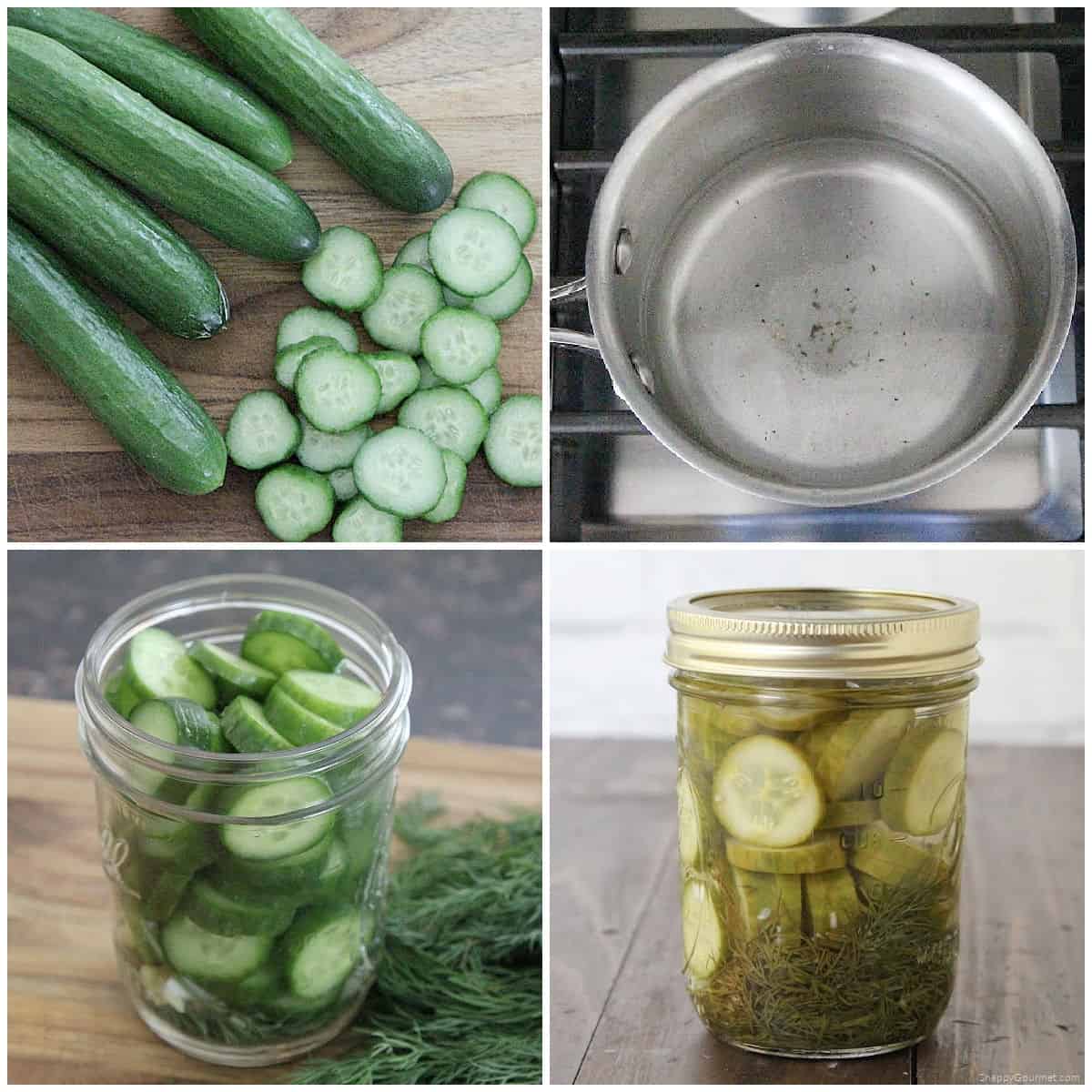 Garlic Pickles collage of steps to make Garlic Pickles