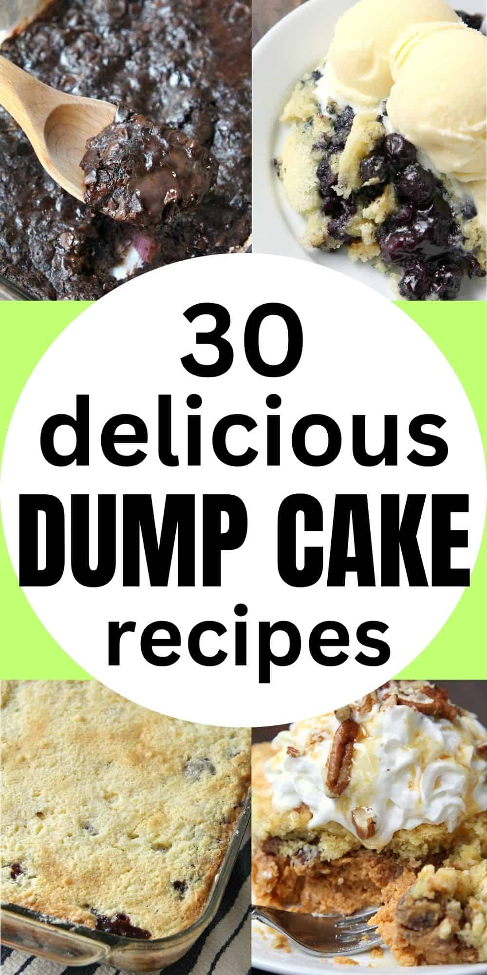 collage of dump cakes