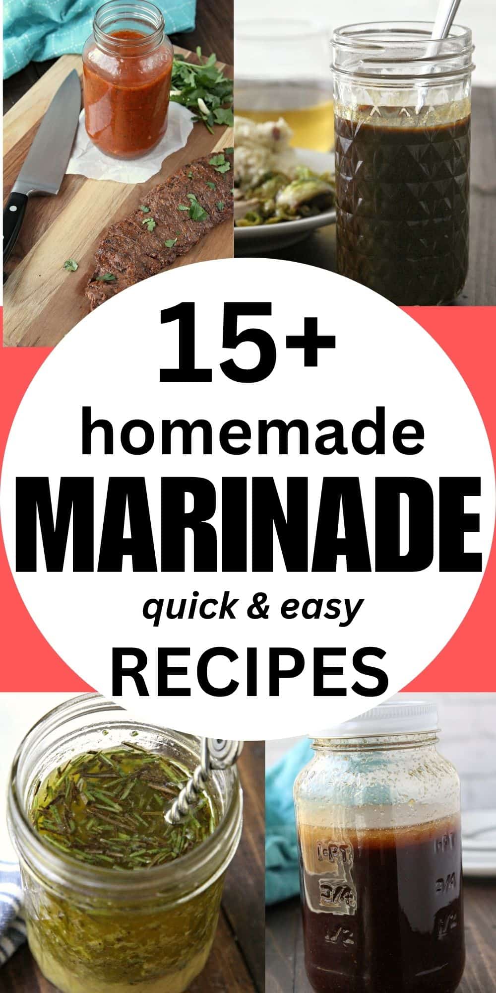 collage of marinades