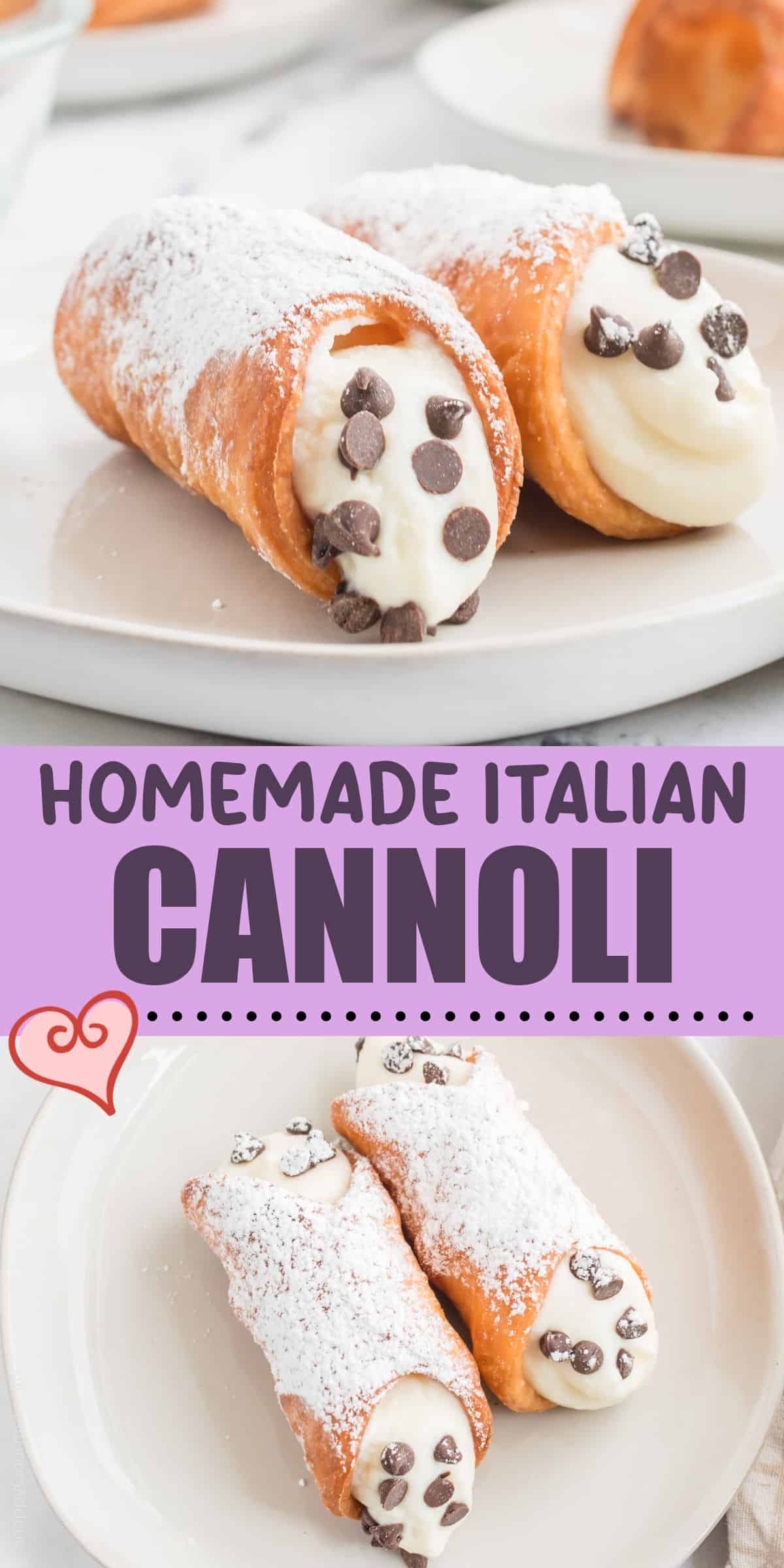 cannoli collage of homemade cannoli