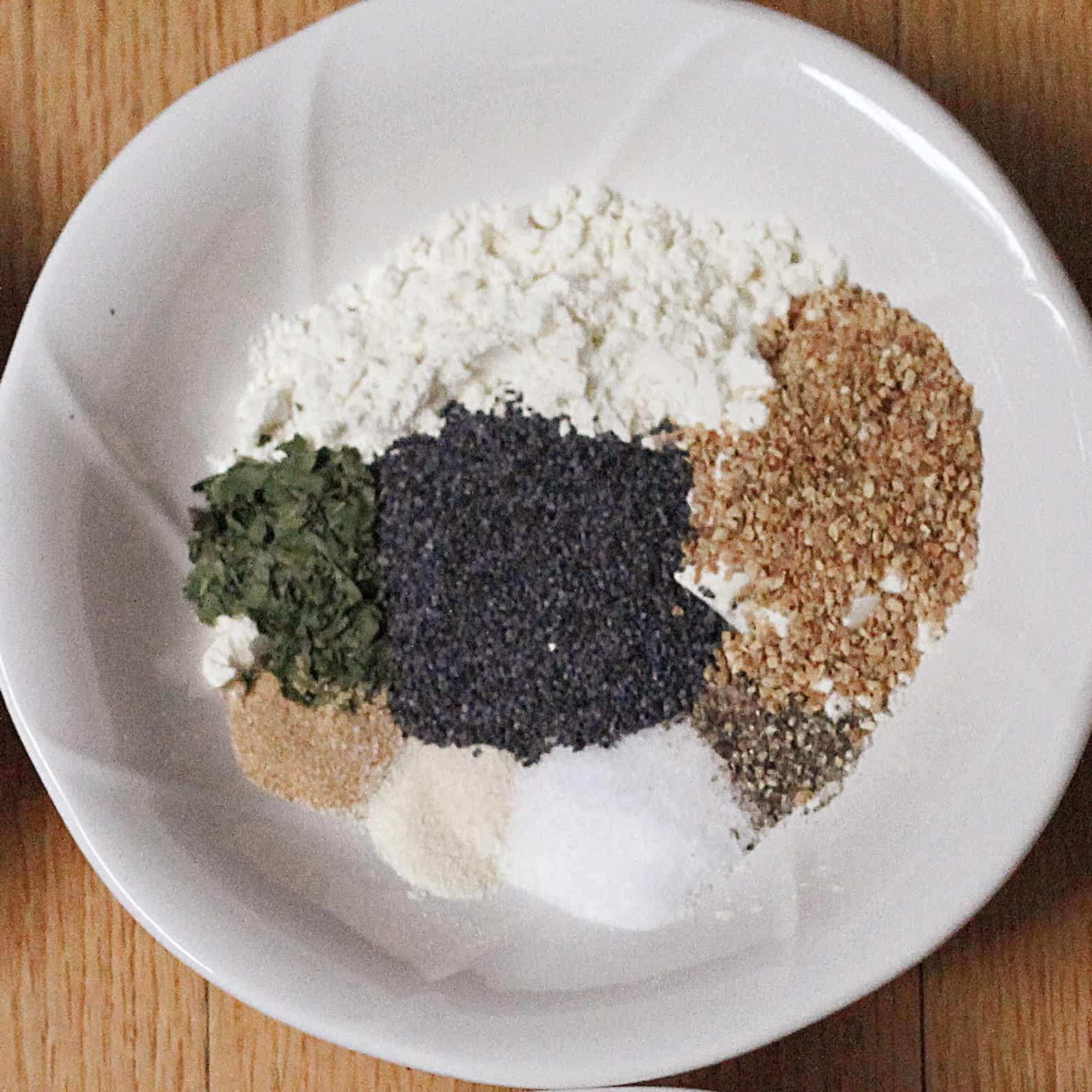 Lemon Poppy Homemade Ranch Seasoning mix in bowl