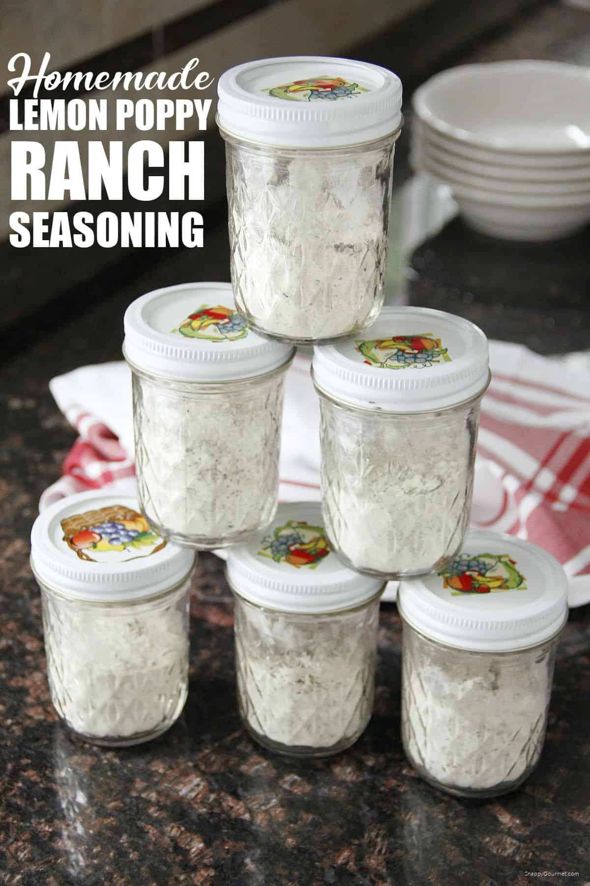 homemade ranch seasoning in mason jars